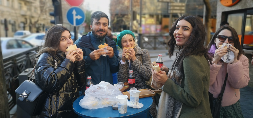 A group photo during Baku street Food Tour