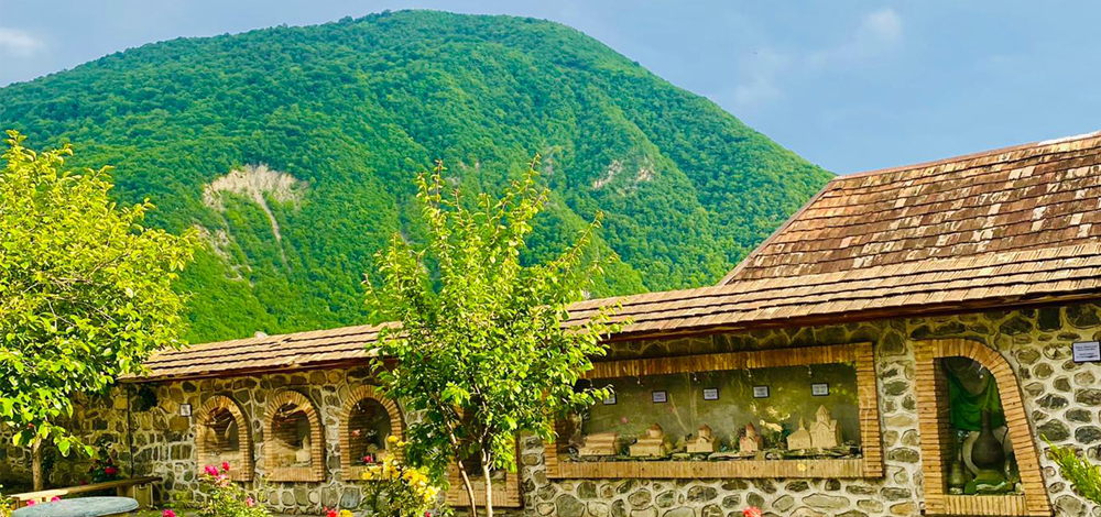 View of Kish village in Sheki